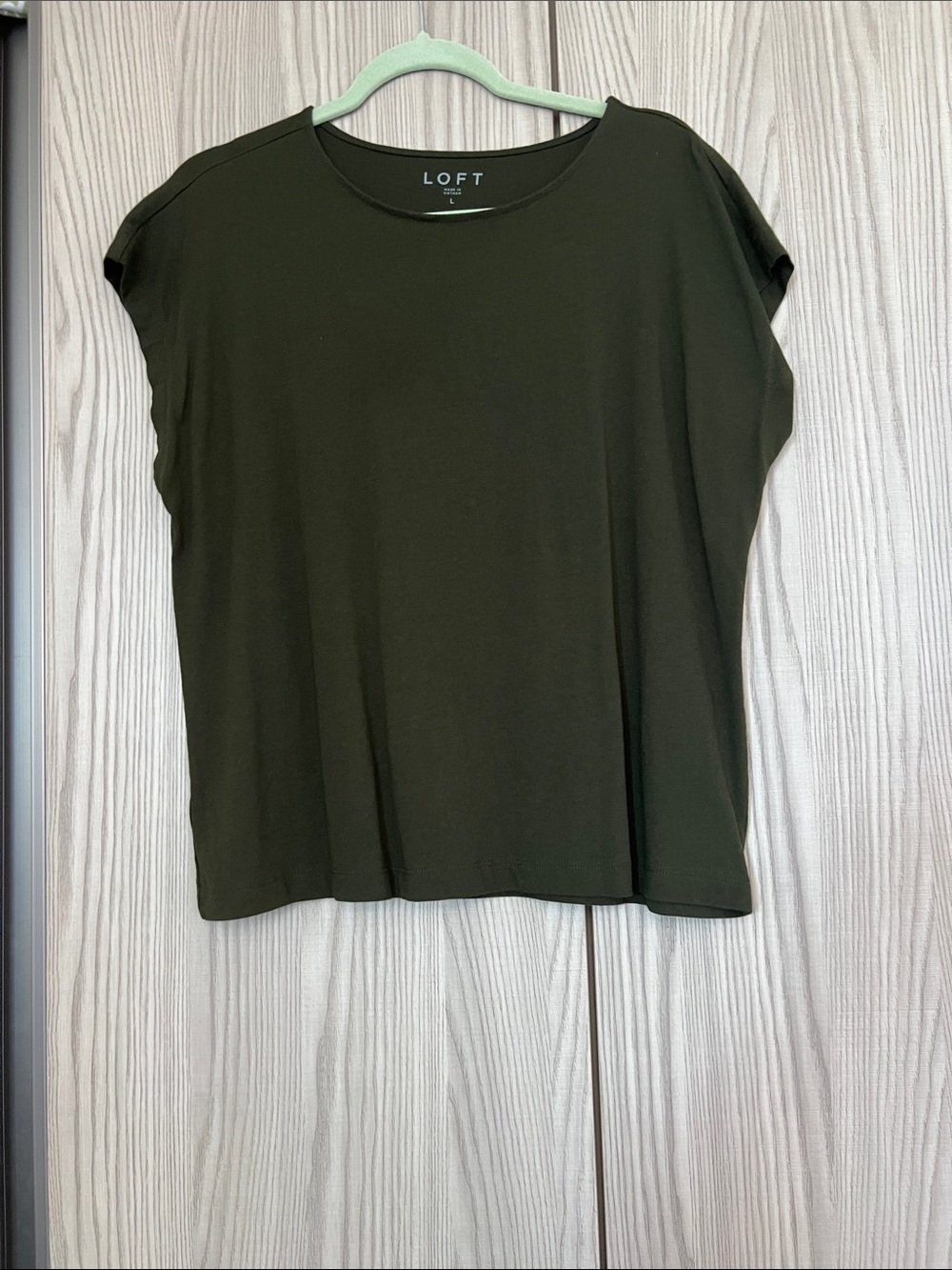 LOFT Olive Short-Sleeve Boxy Tee